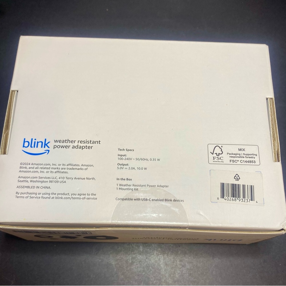New In Box Blink Black Weatherproof Power Adapter - Picture 4 of 4